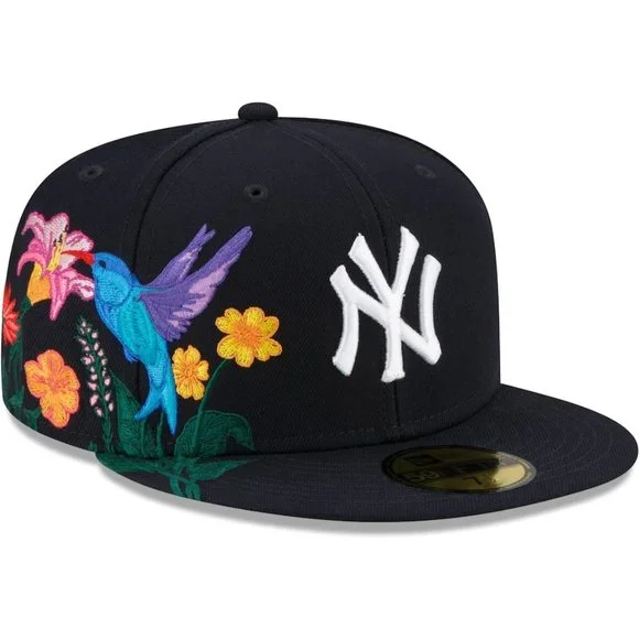 New Era New York Yankees Blooming 59FIFTY Fitted Hat Cap Navy - Picture 4 of 6